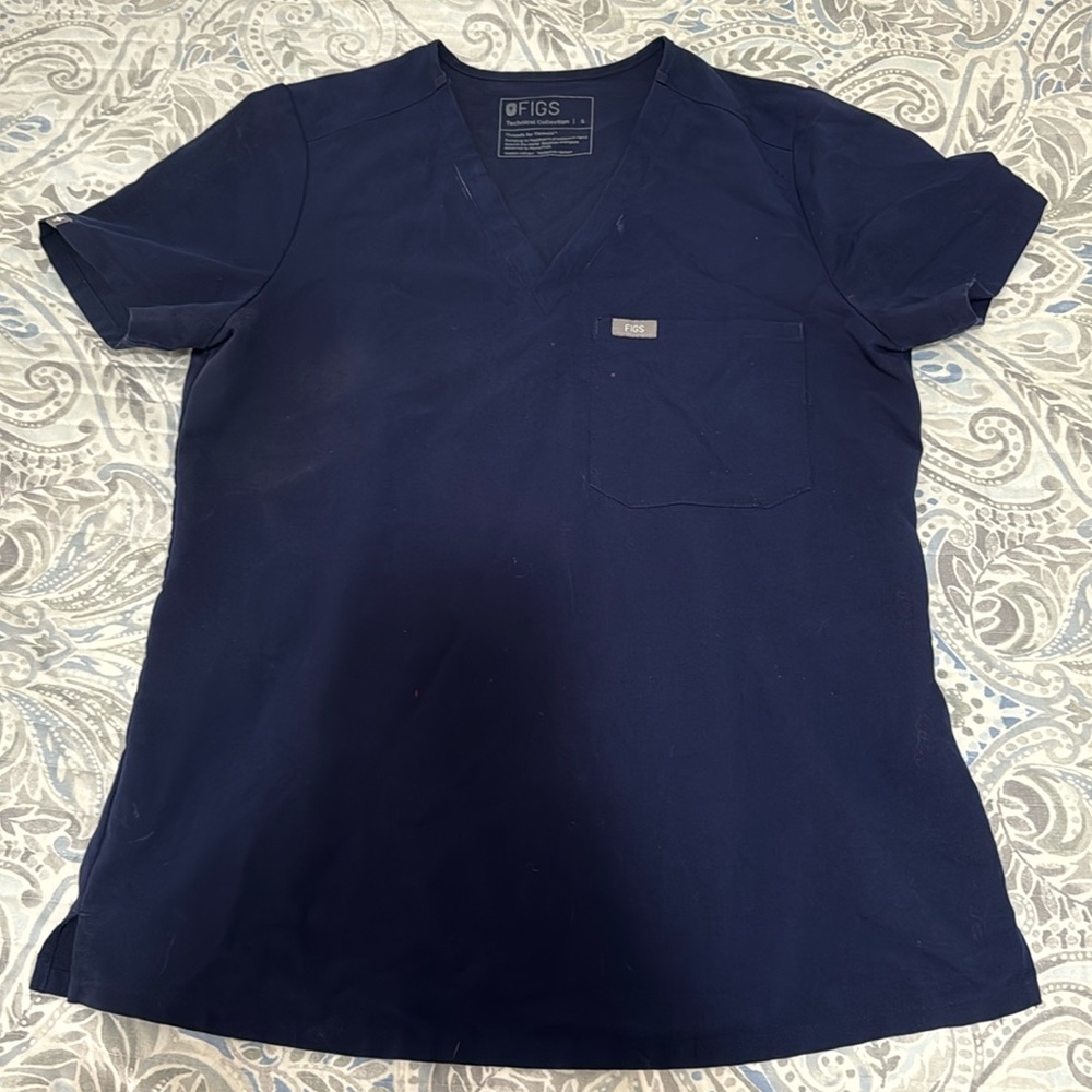 Figs Navy S Scrub top